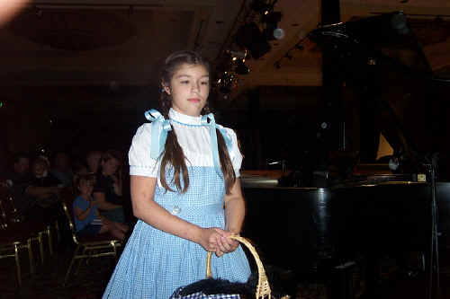 Brittany Gordon after finishing the piano (her talent) at 2003 Wash. State National American Miss Pageant
