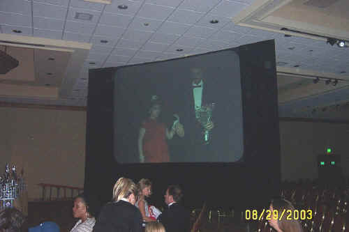 Brittany Gordon and her dad at 2003 Wash. State National American Miss Pageant