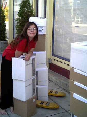 Brittany and boxed Operation Iraqi Child kits